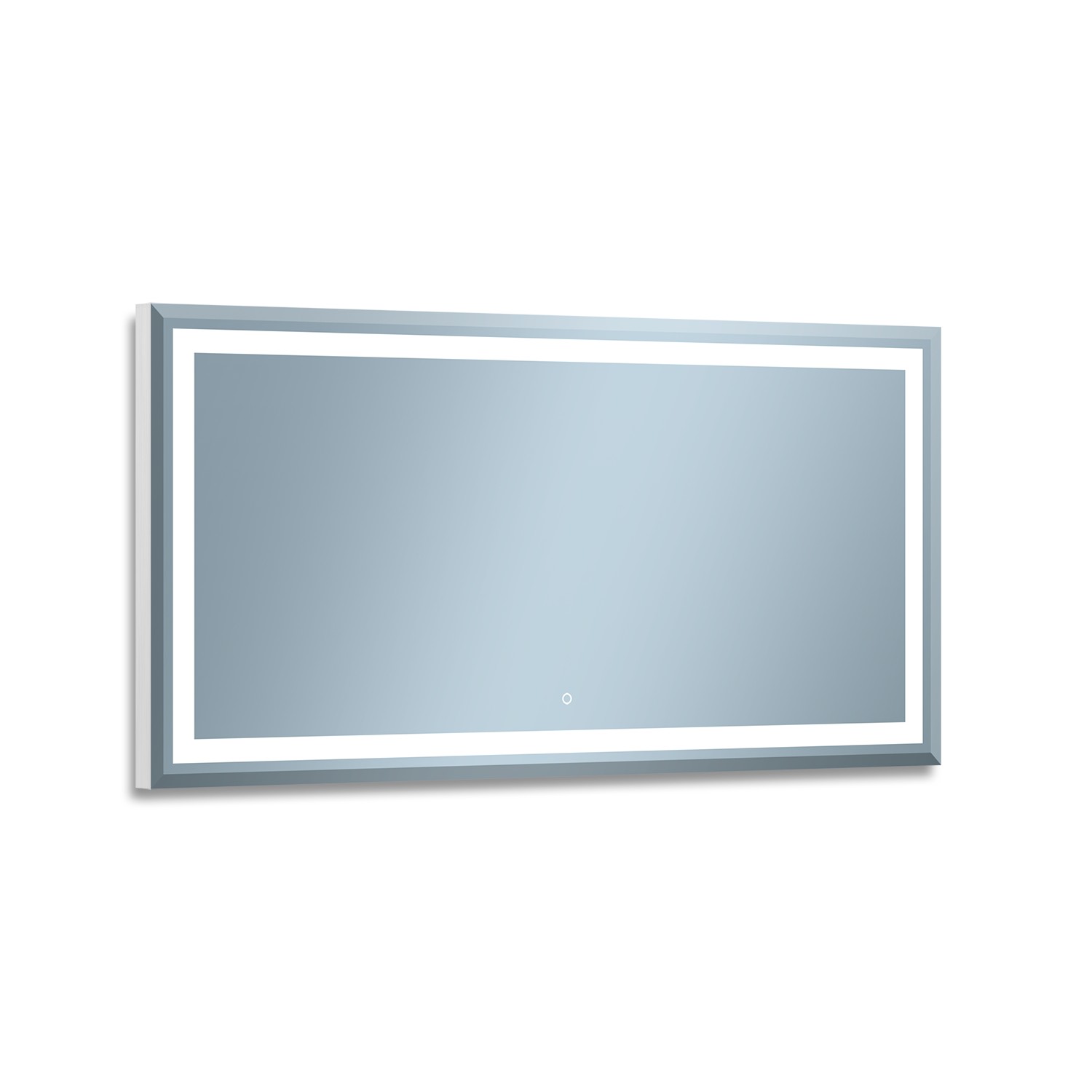 Darmowa Dostawa - Lustro 120x60 cm prostokątne z oświetleniem srebrny Venti Willa 5907722357984