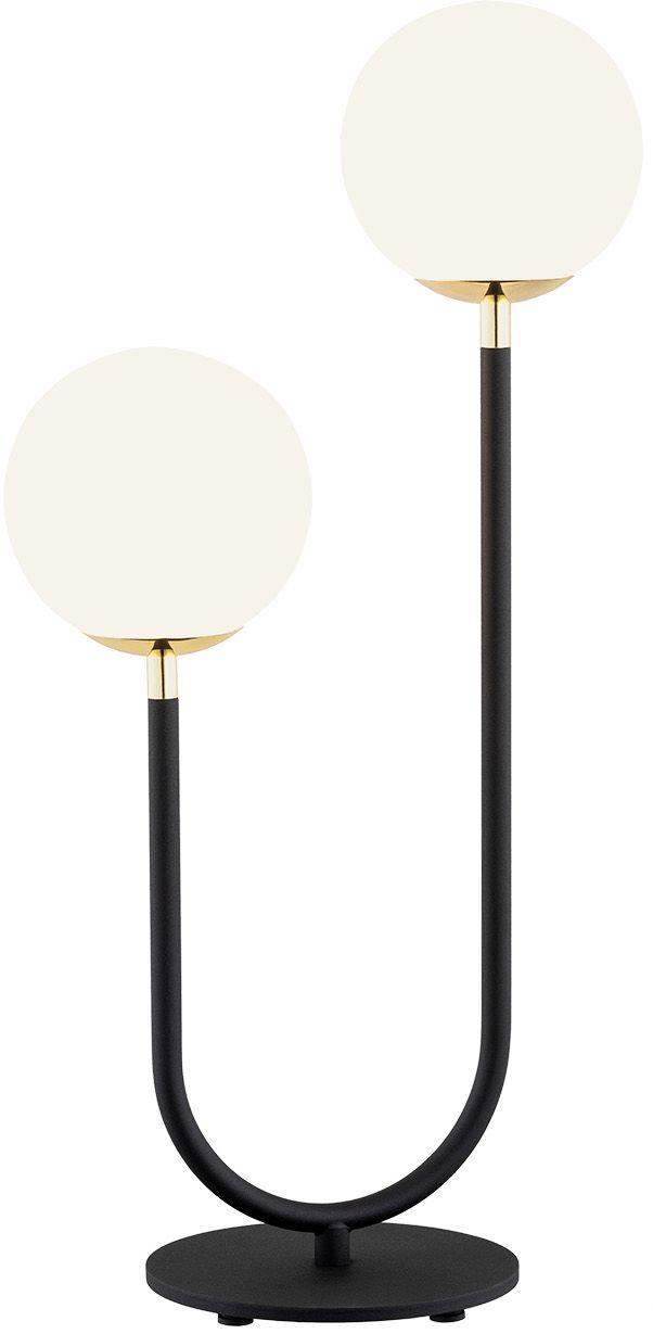 Darmowa Dostawa - Lampa stołowa 2x7 W czarna-mosiądz-opal Argon Ferrone 7072