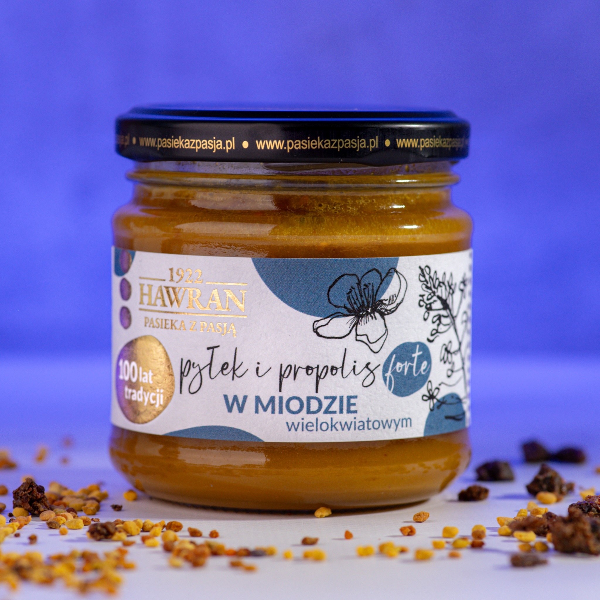 Pyłek i propolis forte w miodzie wielokwiatowym 240g - Pasieka z Pasją Hawran