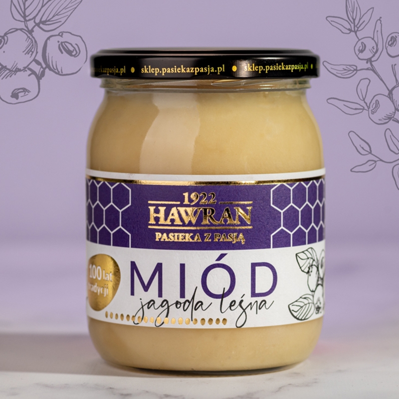 Miód z jagody leśnej 650g - Pasieka z Pasją Hawran