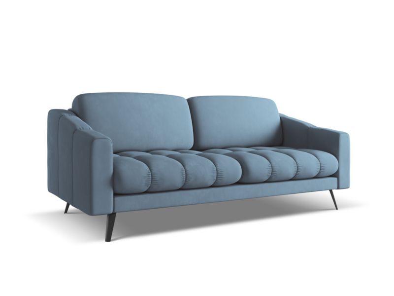 Kanapa 3-osobowa Makamii Nalu z tkaniny szenilowej 202x95 cm jeans 1 szt.