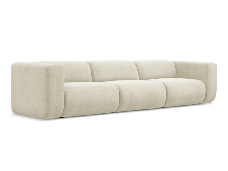 4-osobowa kanapa modułowa Makamii Ekahi z tkaniny szenilowej 319x89 cm beżowy 1 szt.