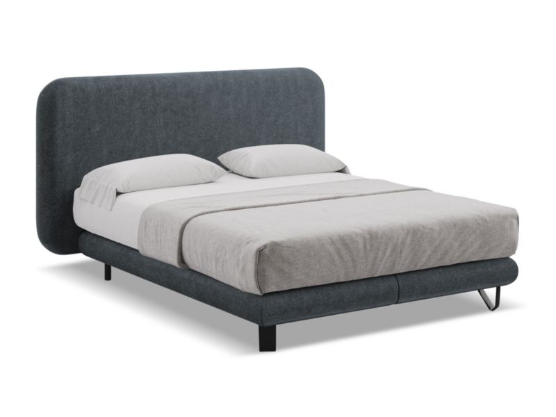Łóżko Makamii Ilima z tkaniną boucle 160x200 stalowy 1 szt.