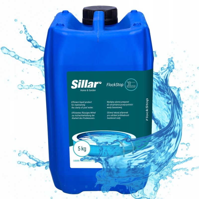 Chemia basenowa, Sillar, Flockstop, środek przeciwko glonom, koagulant, antyglon, 5L, 1szt
