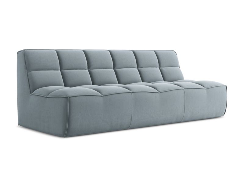 3-osobowa kanapa modułowa Makamii Kalai z tkaniny welwetowej 210x93 cm jasny niebieski 1 szt.