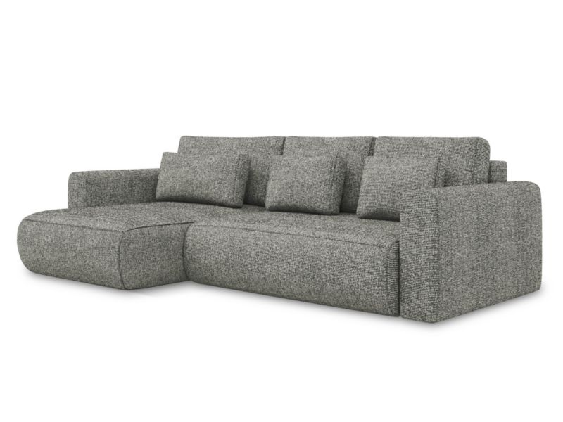 Narożnik lewostronny z funkcją spania Makamii Kapua z tkaniny strukturalnej 278x149 cm stalowy 1 szt.
