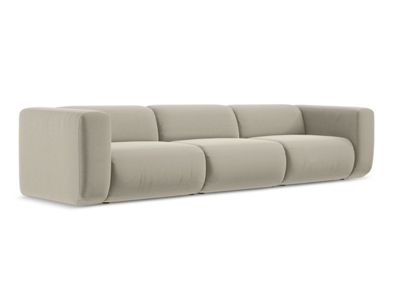4-osobowa kanapa modułowa Makamii Ekahi z tkaniny welwetowej 319x89 cm perłowy 1 szt.