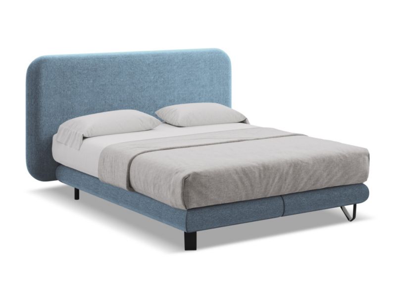 Łóżko Makamii Ilima z tkaniny szenilowej 160x200 jeans 1 szt.
