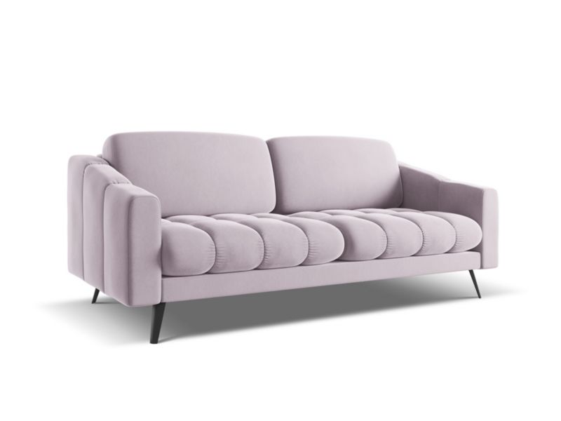 Kanapa 3-osobowa Makamii Nalu z tkaniny welwetowej 202x95 cm lawendowy 1 szt.