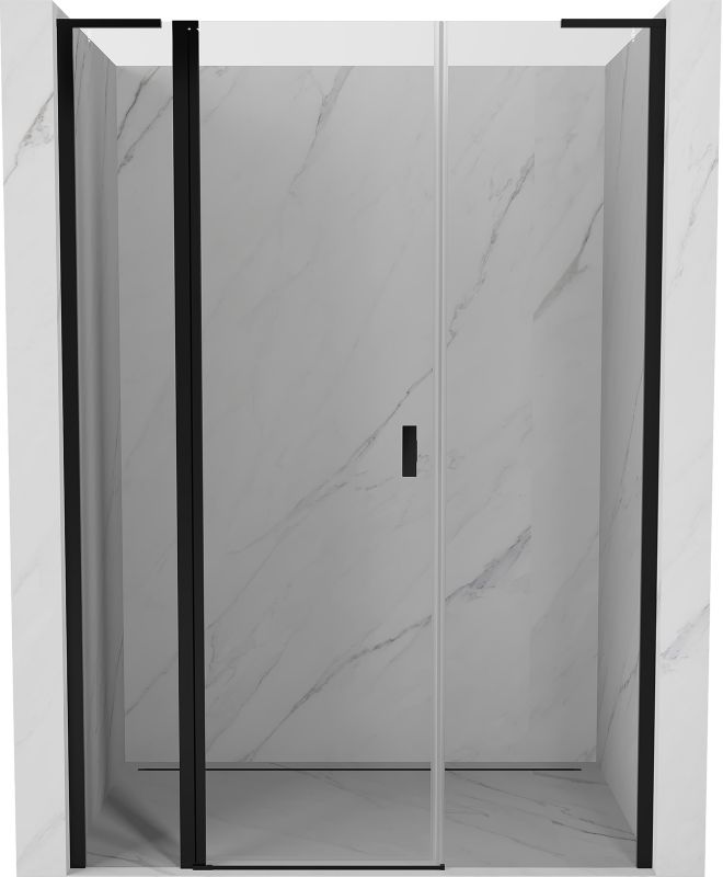 Drzwi prysznicowe uchylne Mexen Mist L czarne 140 cm - 8A4L-140-001-70-00 1 szt.