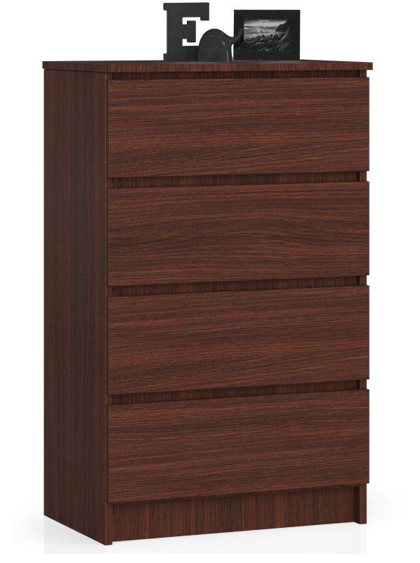 Komoda Akord K60 Wenge 60 cm 4 szuflady kolor Wenge mat 60x40x99 cm 1 szt.