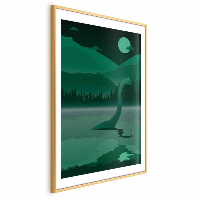 Plakat Artgeist Loch Ness 60x90 cm z ramą złotą 1 szt