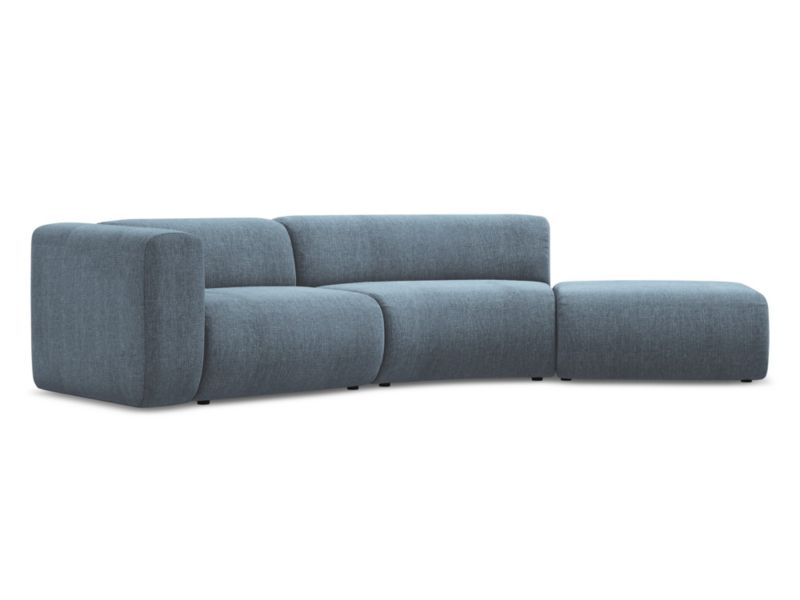 4-osobowa kanapa modułowa prawa Makamii Ekahi z tkaniny szenilowej 335x166 cm jeans 1 szt.