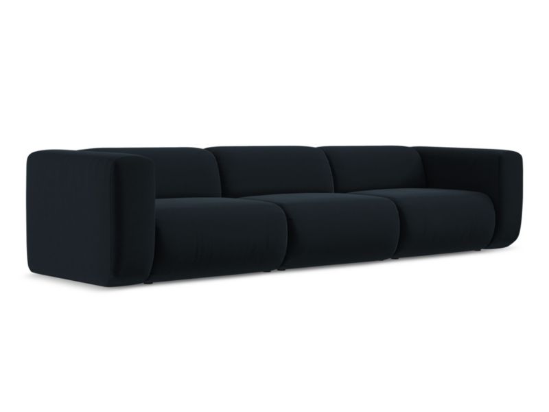 4-osobowa kanapa modułowa Makamii Ekahi z tkaniny welwetowej 319x89 cm królewski niebieski 1 szt.