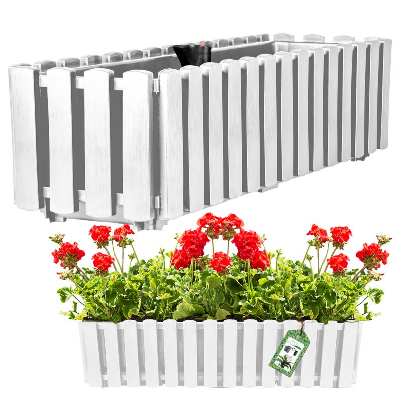 Doniczka Deco4Home płotek skrzynka biała 58cm 1 szt.