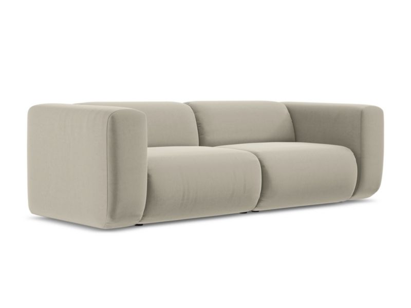 3-osobowa kanapa modułowa Makamii Ekahi z tkaniny welwetowej 228x89 cm perłowy 1 szt.