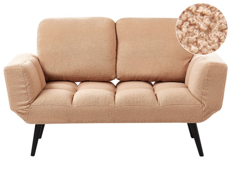 Sofa rozkładana Brekke Piaskowy Boucle 1 szt.