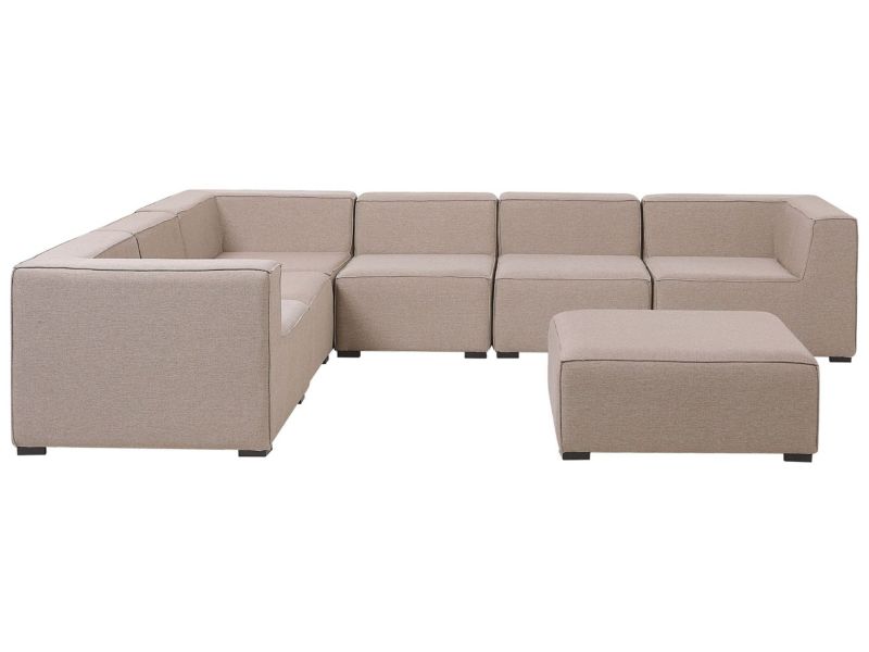 Sofa narożna z otomaną Arezzo Beżowy 1 kpl