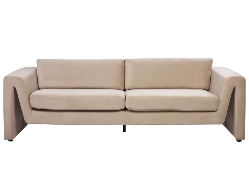 Sofa welurowa beżowa Maunu 1 szt.
