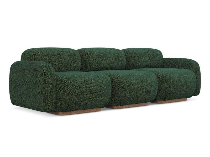 4-osobowa kanapa modułowa Makamii Ailani z tkaniny strukturalnej 270x95 cm zielony 1 szt.