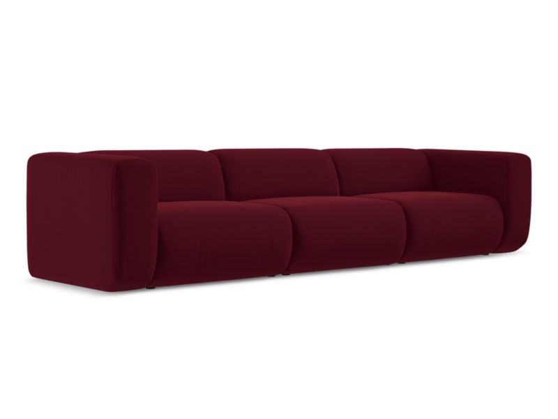 4-osobowa kanapa modułowa Makamii Ekahi z tkaniny welwetowej 319x89 cm burgundowy 1 szt.