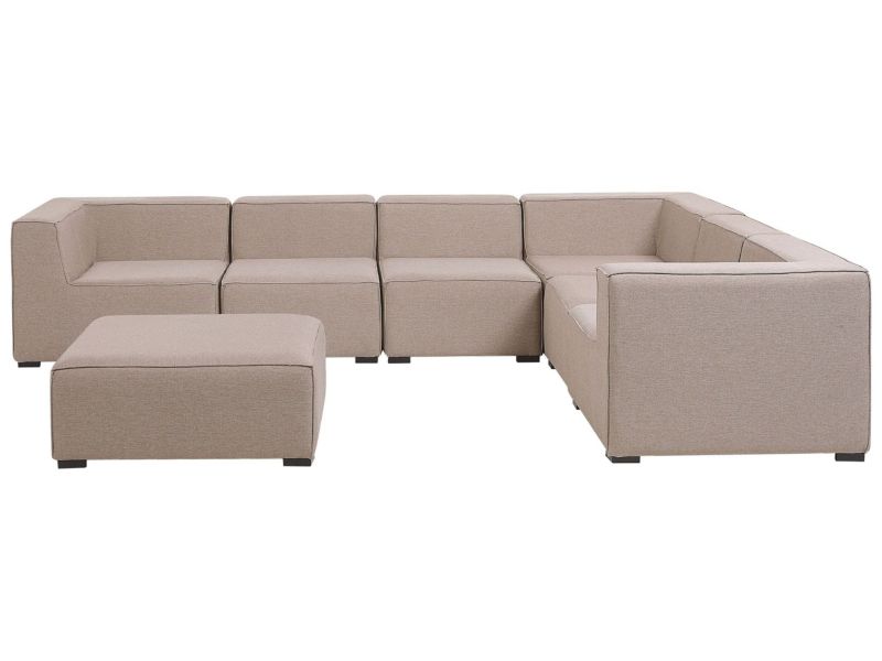Sofa narożna z otomaną Arezzo Beżowy 1 kpl