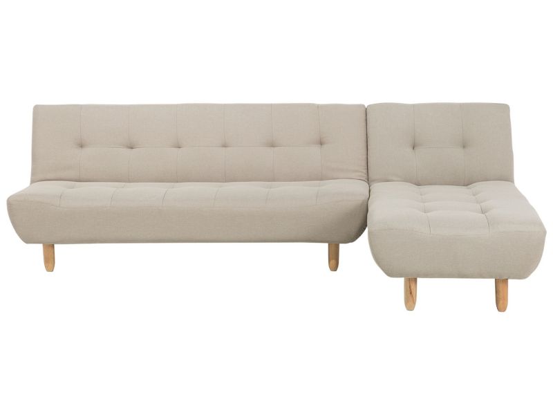 Sofa narożna lewostronna Alsten Jasnobeżowy Tkanina Lewostronny 1 szt.