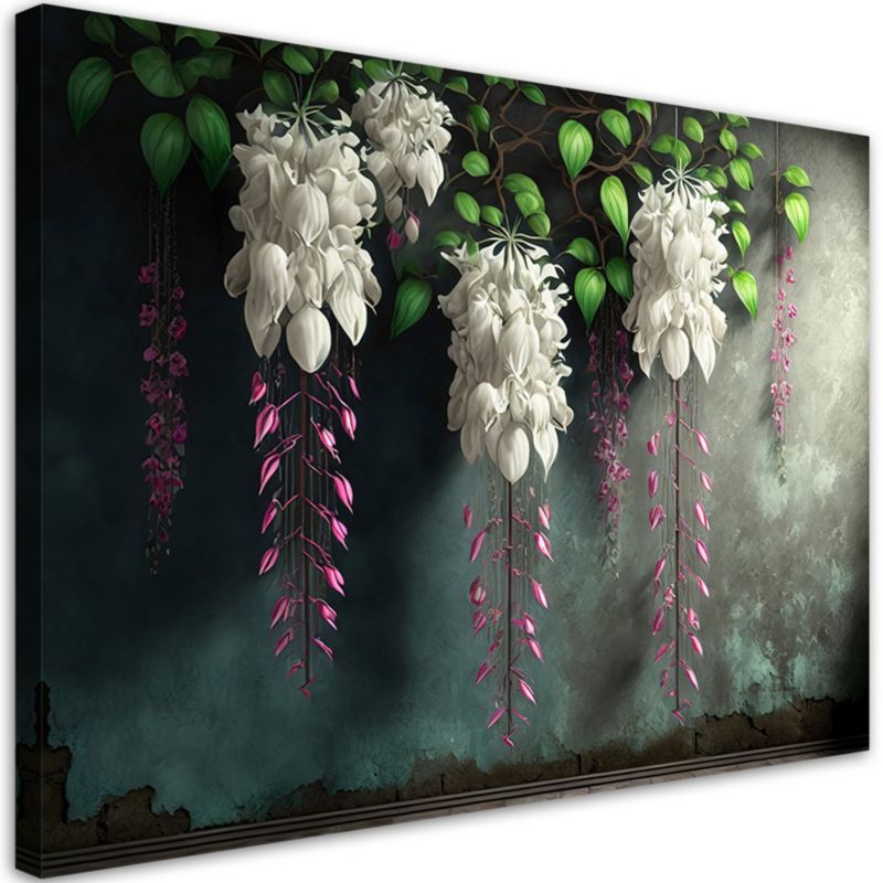 Obraz dekoracja do salonu sypialni Feeby Zwisające Kwiaty Beton 60x40 cm 1szt