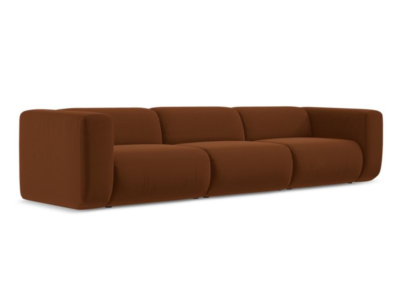 4-osobowa kanapa modułowa Makamii Ekahi z tkaniny welwetowej 319x89 cm terakota 1 szt.