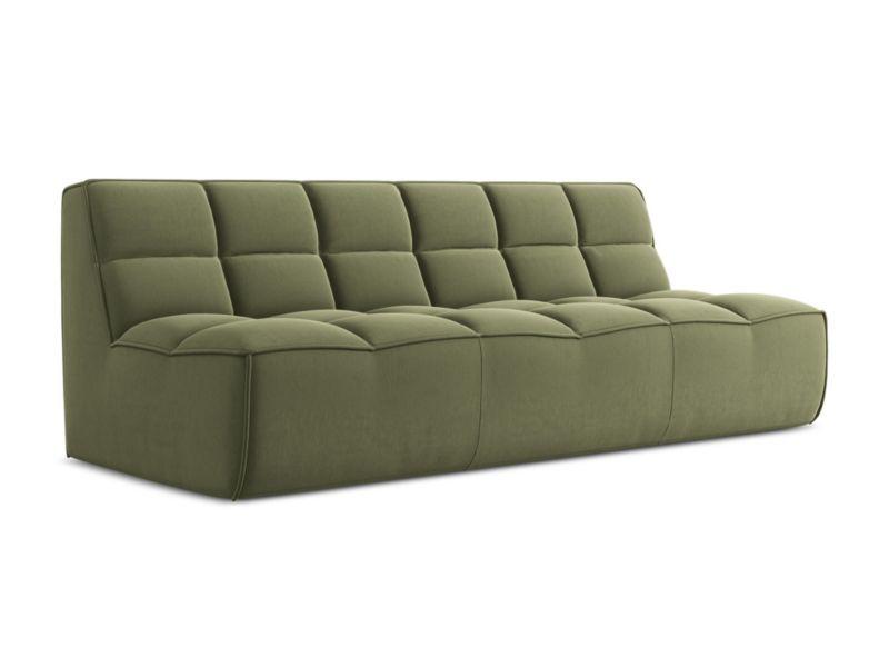 3-osobowa kanapa modułowa Makamii Kalai z tkaniny welwetowej 210x93 cm oliwkowy 1 szt.