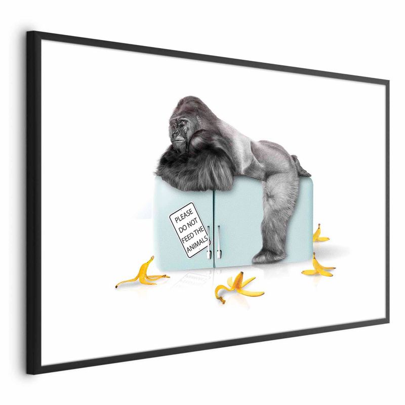 Plakat Artgeist Głodny goryl 30x21 cm z ramą czarną 1 szt