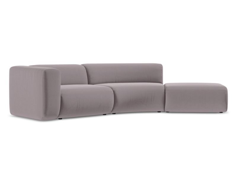 4-osobowa kanapa modułowa prawa Makamii Ekahi z tkaniny welwetowej 335x166 cm lawendowy 1 szt.