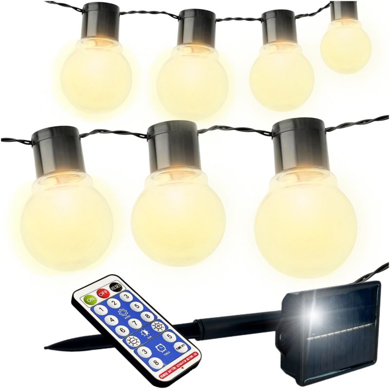 BLIXTAR Girlanda Solarna, Lampki do Ogrodu 7M Żarówki 20LED Łańcuch Kulki na Balkon