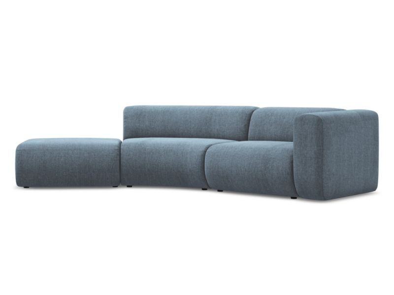 4-osobowa kanapa modułowa lewa Makamii Ekahi z tkaniny szenilowej 335x166 cm jeans 1 szt.