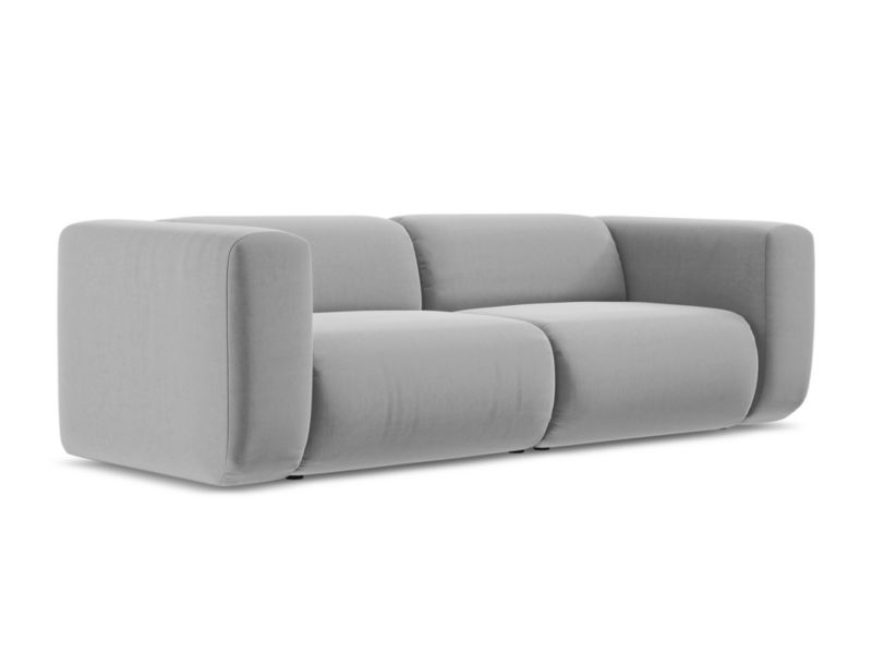 3-osobowa kanapa modułowa Makamii Ekahi z tkaniny welwetowej 228x89 cm szary 1 szt.