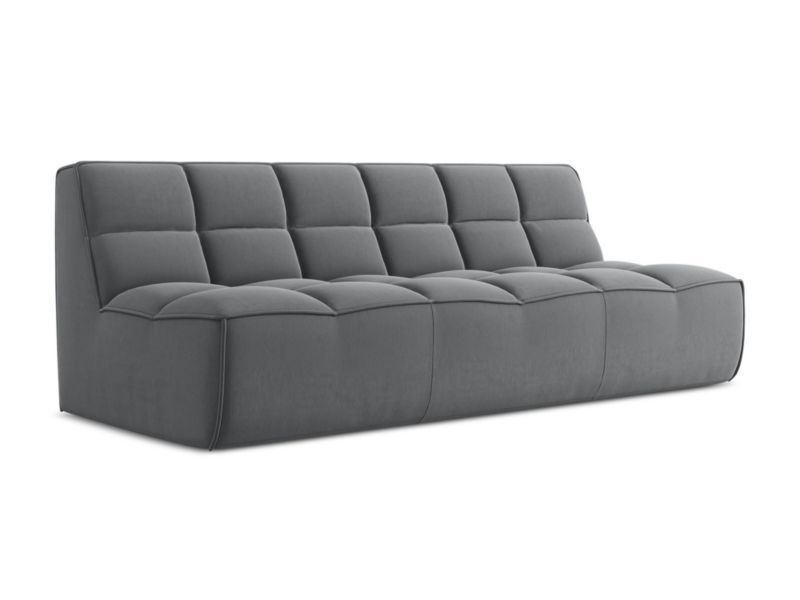 3-osobowa kanapa modułowa Makamii Kalai z tkaniny welwetowej 210x93 cm stalowy 1 szt.