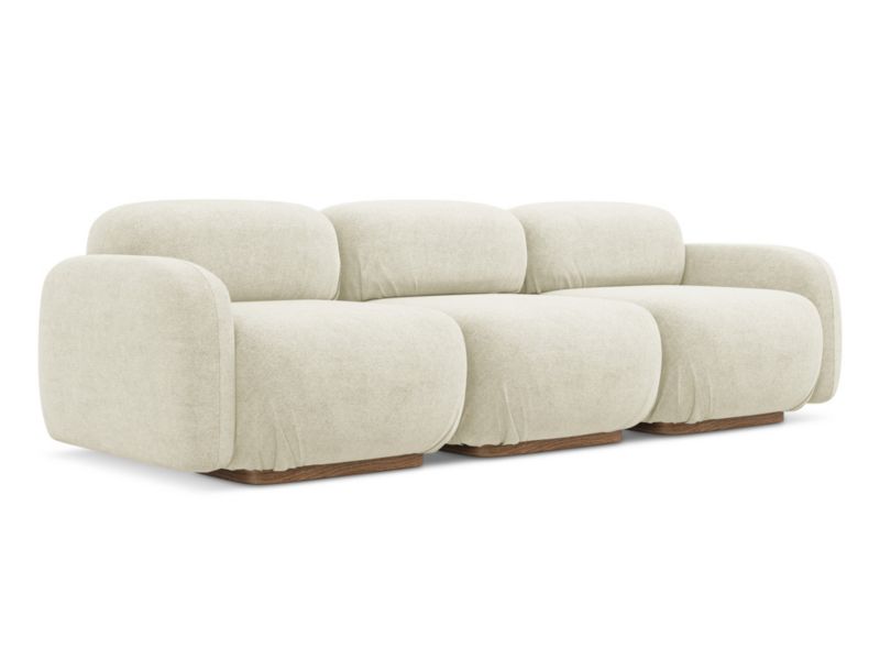 4-osobowa kanapa modułowa Makamii Ailani z tkaniny bouclé 270x95 cm biały 1 szt.