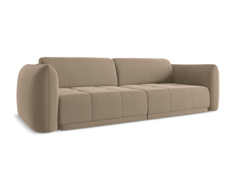 Kanapa 4-osobowa Makamii Hoku z tkaniny welwetowej 250x105 cm jasny beż 1 szt.