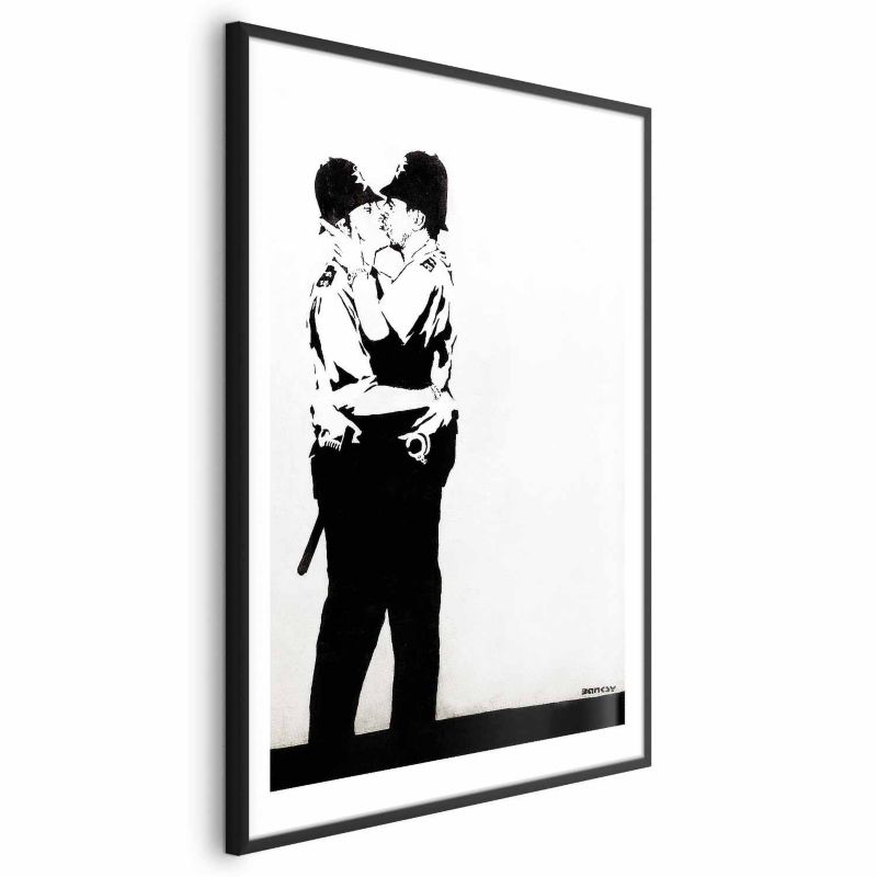 Plakat Artgeist Pocałunek policjantów 40x60 cm z ramą czarną 1 szt
