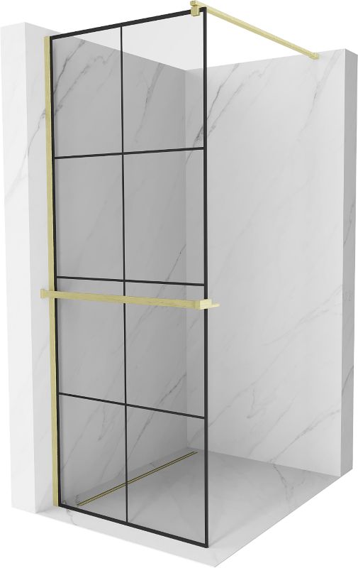 Ścianka prysznicowa Mexen Kioto+ czarny wzór 90x200 cm 800-090-121-55-77 1 szt.
