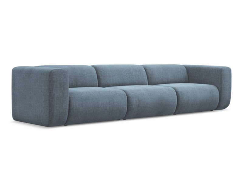 4-osobowa kanapa modułowa Makamii Ekahi z tkaniny szenilowej 319x89 cm jeans 1 szt.