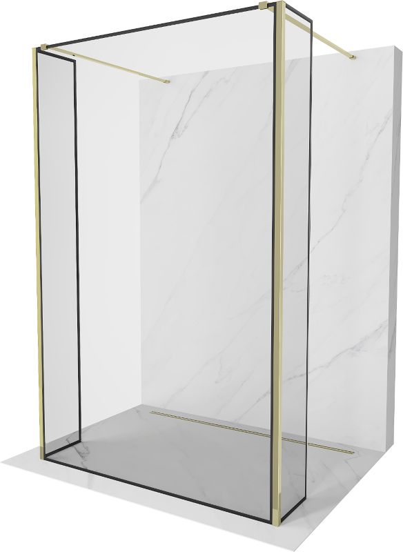 Ścianka prysznicowa Mexen Kioto czarny wzór złoty 100x30x30 cm 800-100-030-222-50-70-030 1 szt.