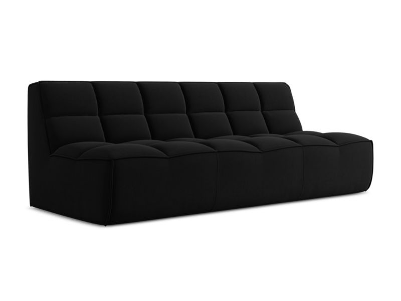 3-osobowa kanapa modułowa Makamii Kalai z tkaniny welwetowej 210x93 cm czarny 1 szt.