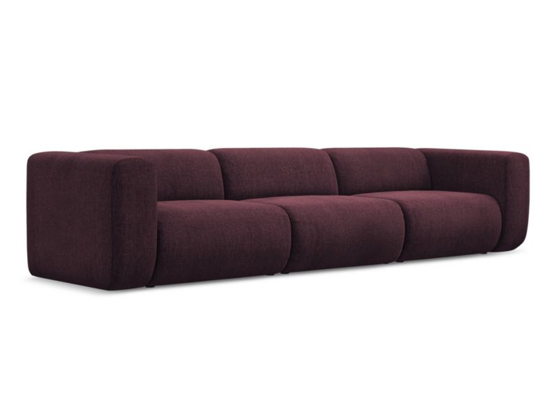 4-osobowa kanapa modułowa Makamii Ekahi z tkaniny szenilowej 319x89 cm bordo 1 szt.