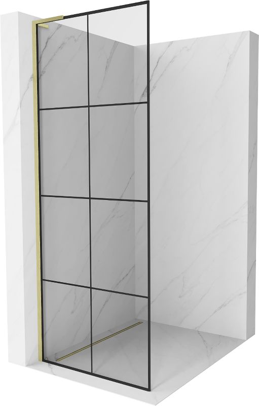 Ścianka prysznicowa Mexen Kioto L czarny wzór 80x200 cm 800-080-103-55-771 szt.