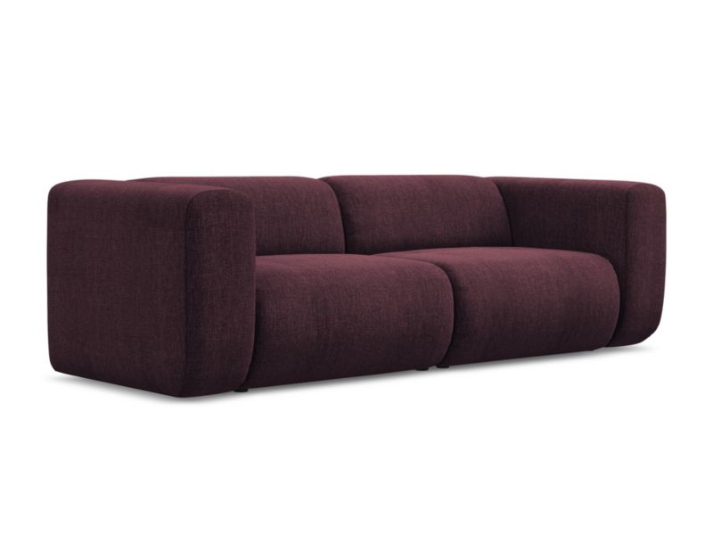 3-osobowa kanapa modułowa Makamii Ekahi z tkaniny szenilowej 228x89 cm bordo 1 szt.