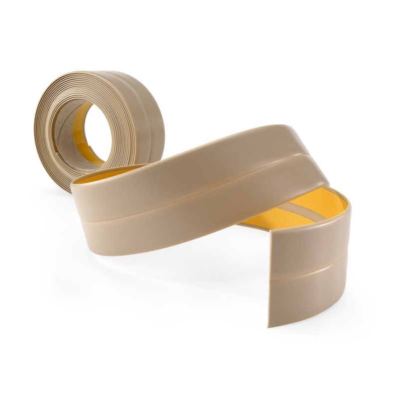 Listwa wykończeniowa PCV 30x30mm, QUEST, samoprzylepna, elastyczna, miękka taśma dekoracyjna, beż, 20m