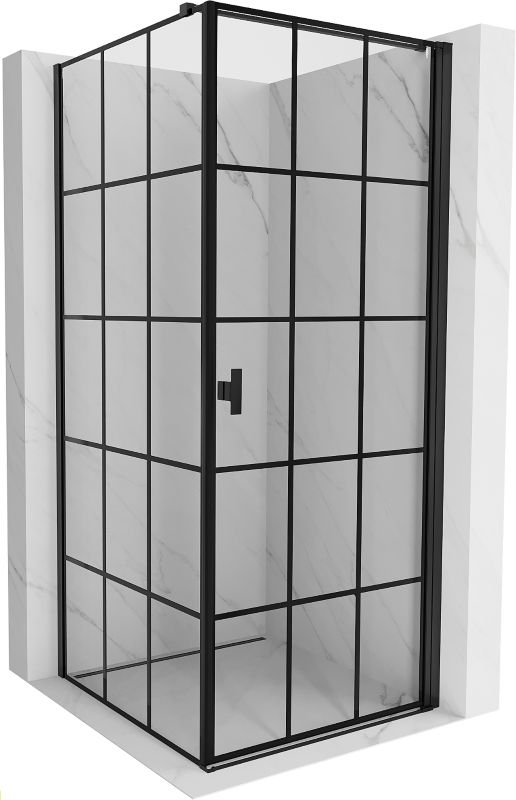 Kabina prysznicowa uchylna Mexen Mist-B czarna kratka 80x80 cm - 8A2T-080-080-70-77-P 1 szt.