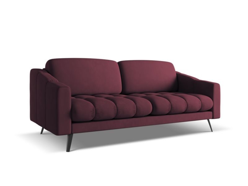 Kanapa 3-osobowa Makamii Nalu z tkaniny szenilowej 202x95 cm bordo 1 szt.