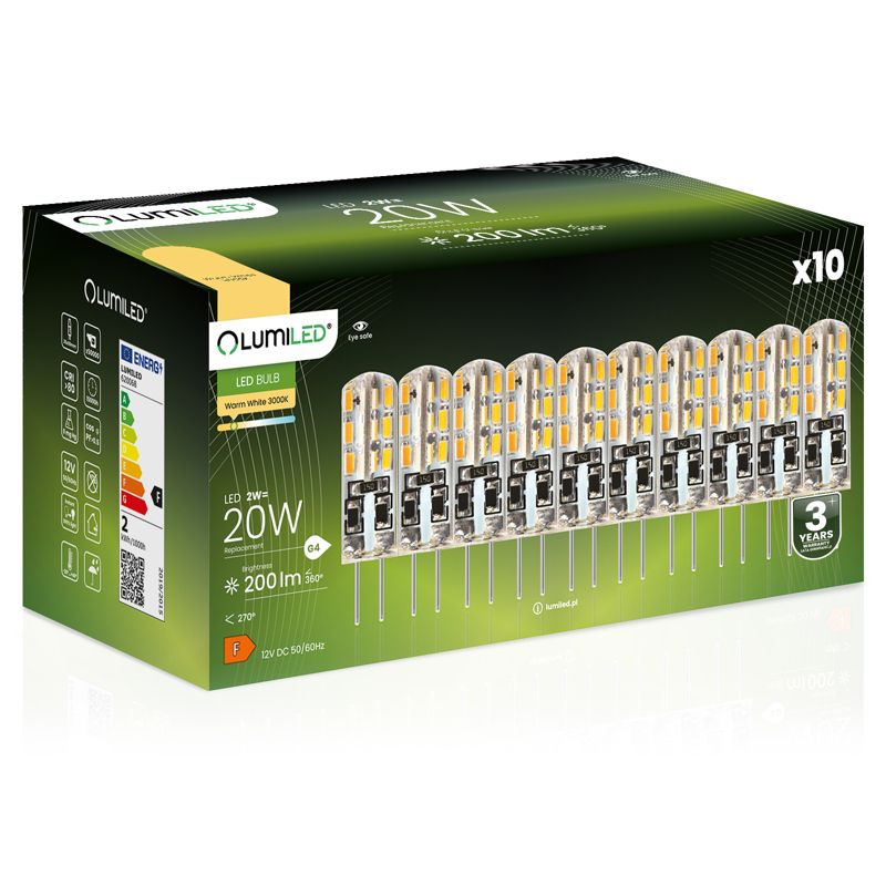 Żarówka LED LUMILED G4 2W 200lm 3000K 360st 12V 10 szt.